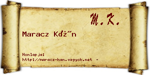 Maracz Kán névjegykártya